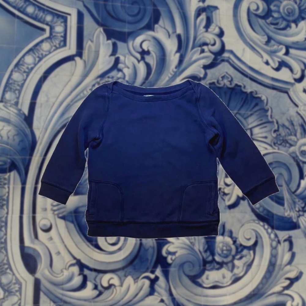 Vintage J. Crew Navy Blue Boatneck Sweatshirt